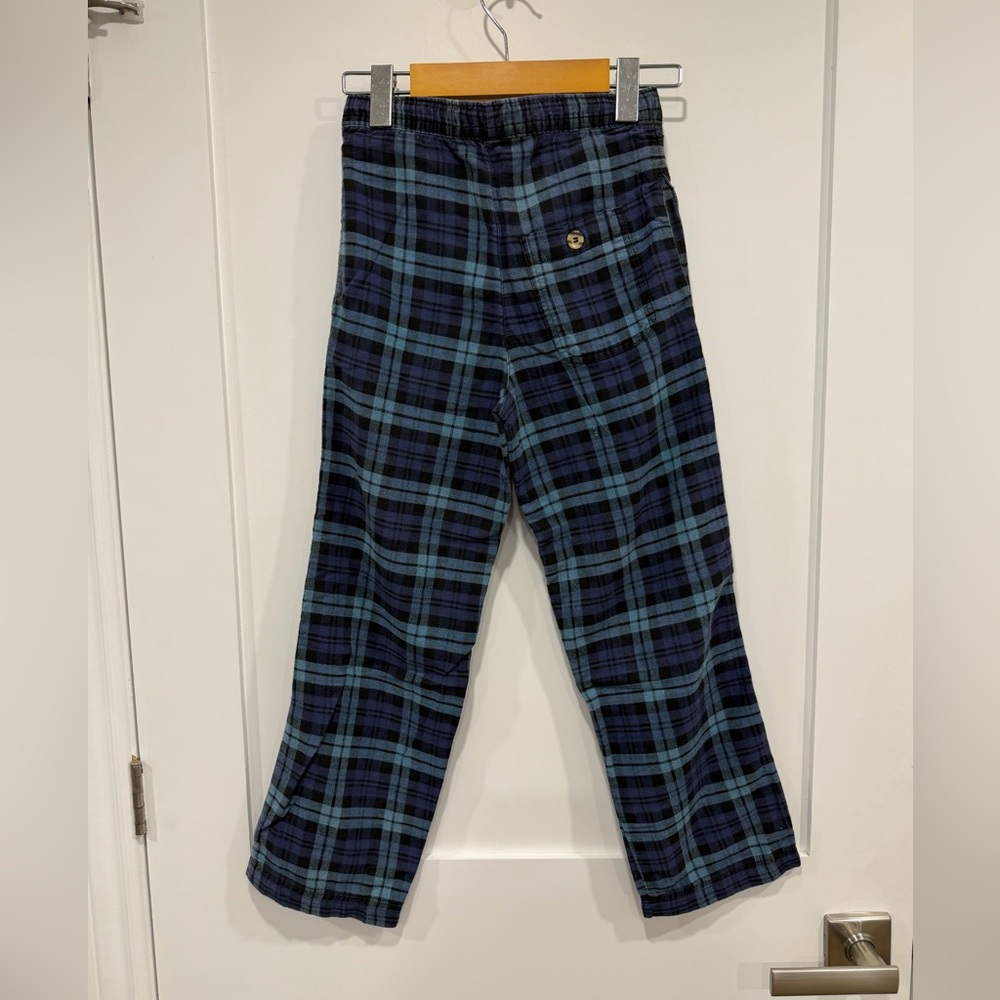 Kids Checkered Pajama Bottoms - Dark Blue and Sky Blue - Picture 11 of 13